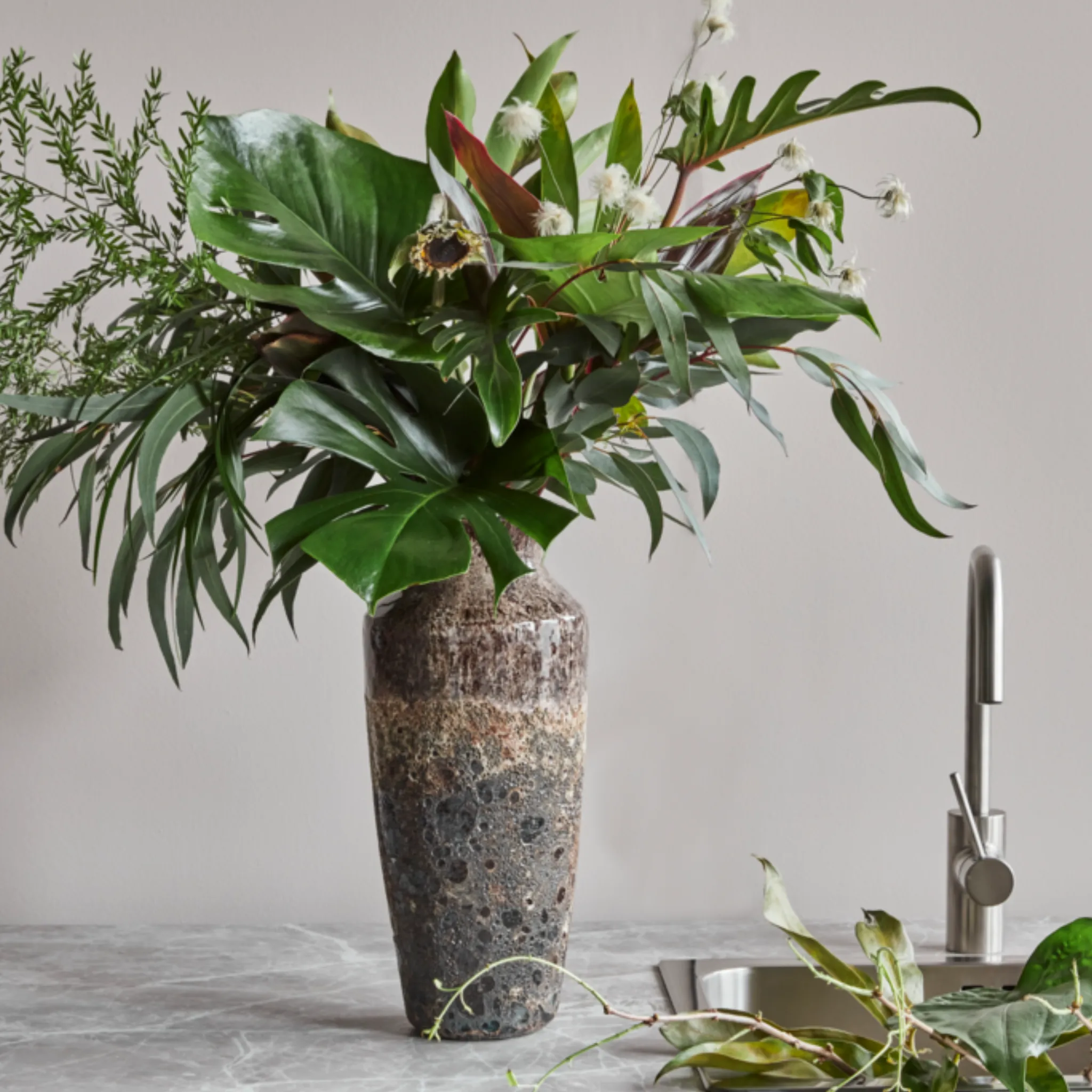 Håndlavet keramik vase - Brun - House Doctor