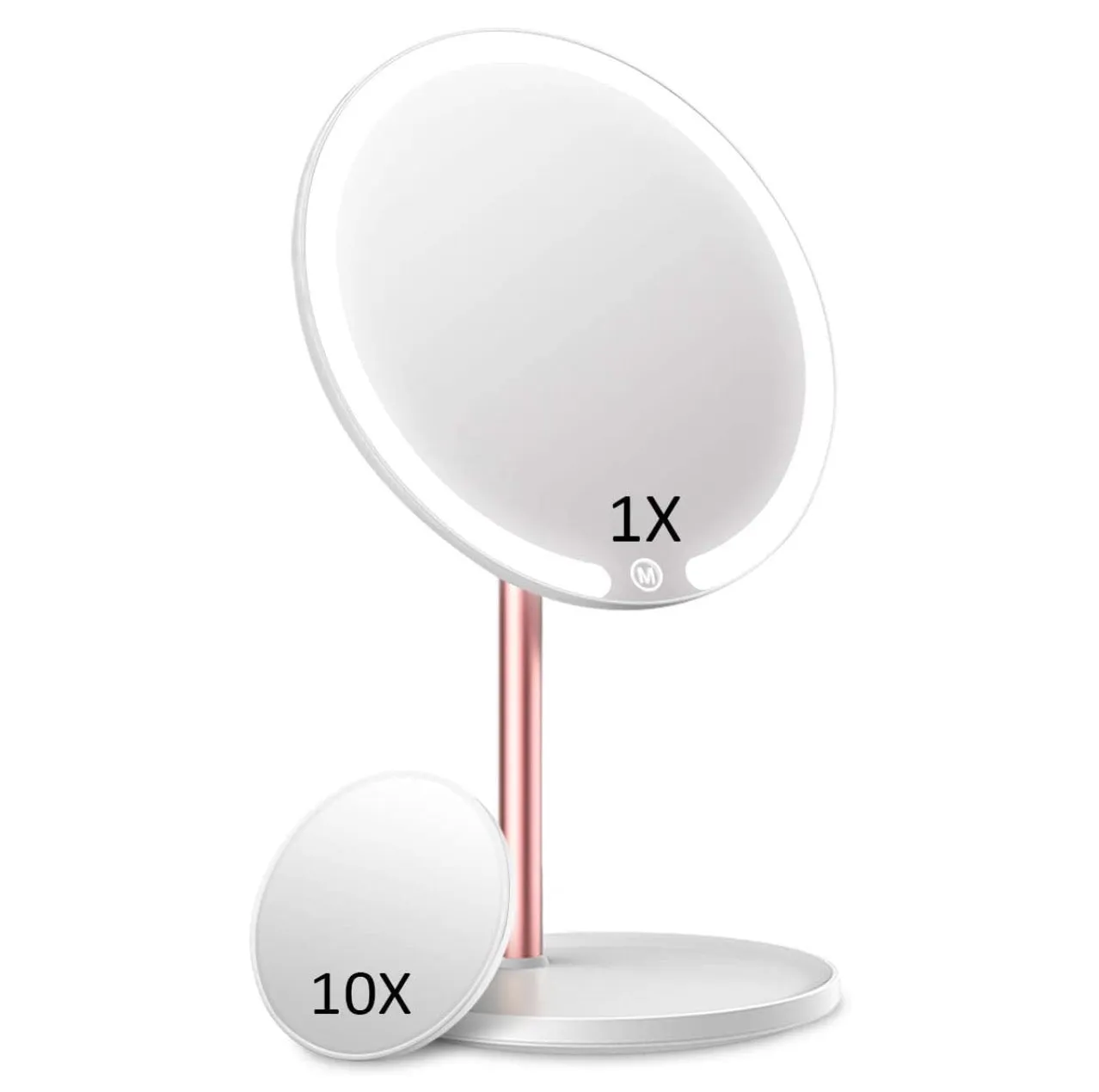 Homlly LED Makeup Mirror 10x Magnifier with 3 Color Light Modes