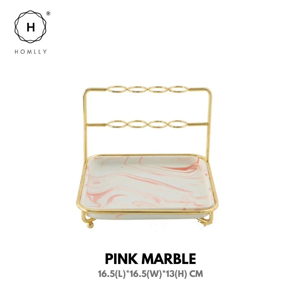 Homlly Marble Jewelry Cosmetic Organizer Display Stand