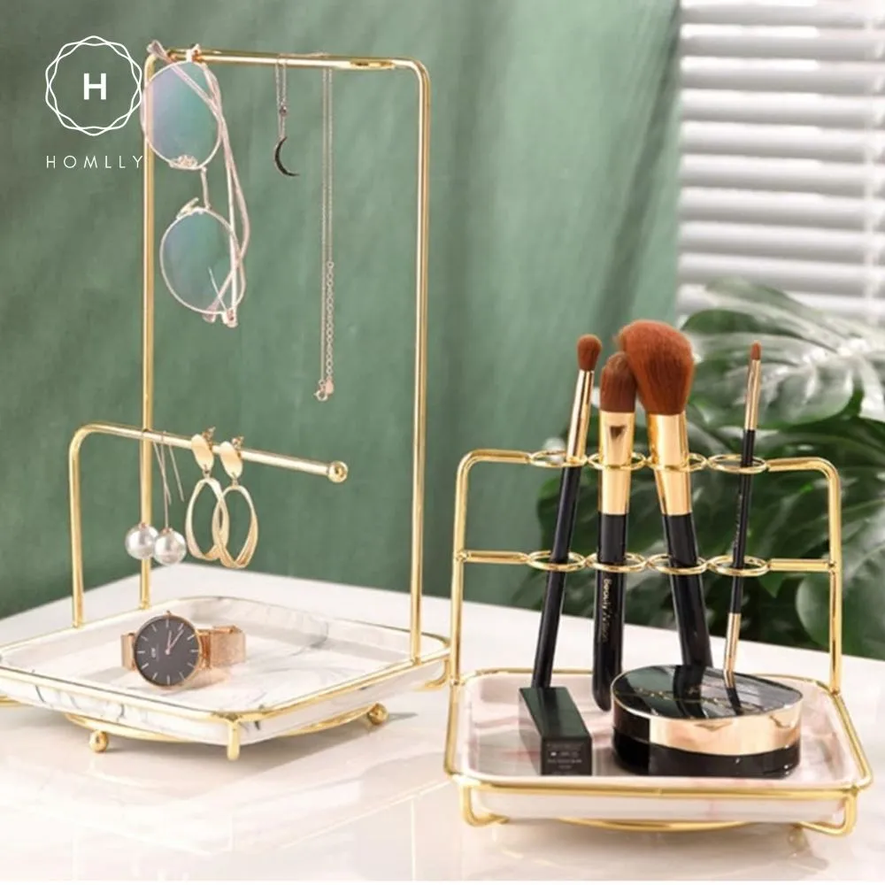 Homlly Marble Jewelry Cosmetic Organizer Display Stand