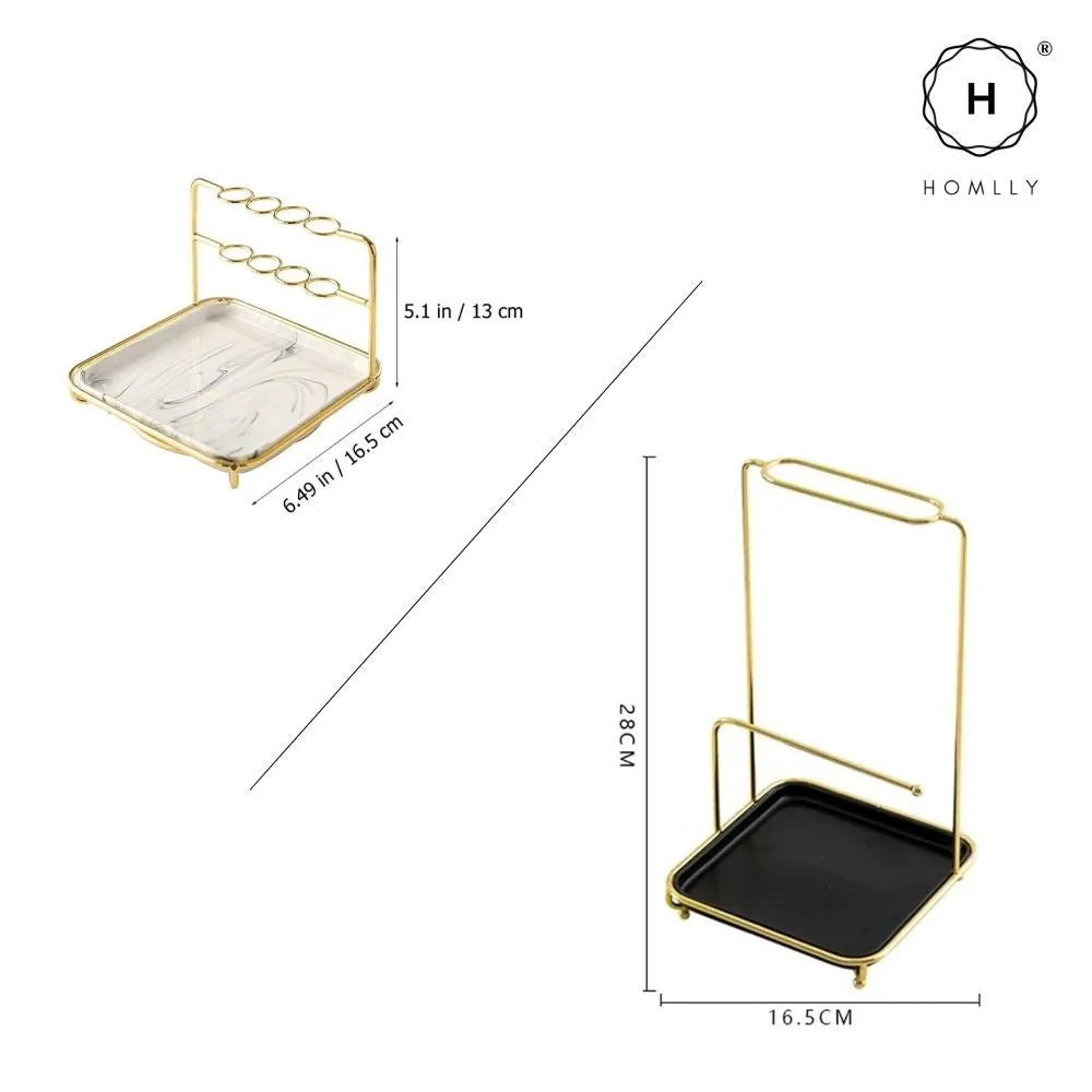 Homlly Marble Jewelry Cosmetic Organizer Display Stand