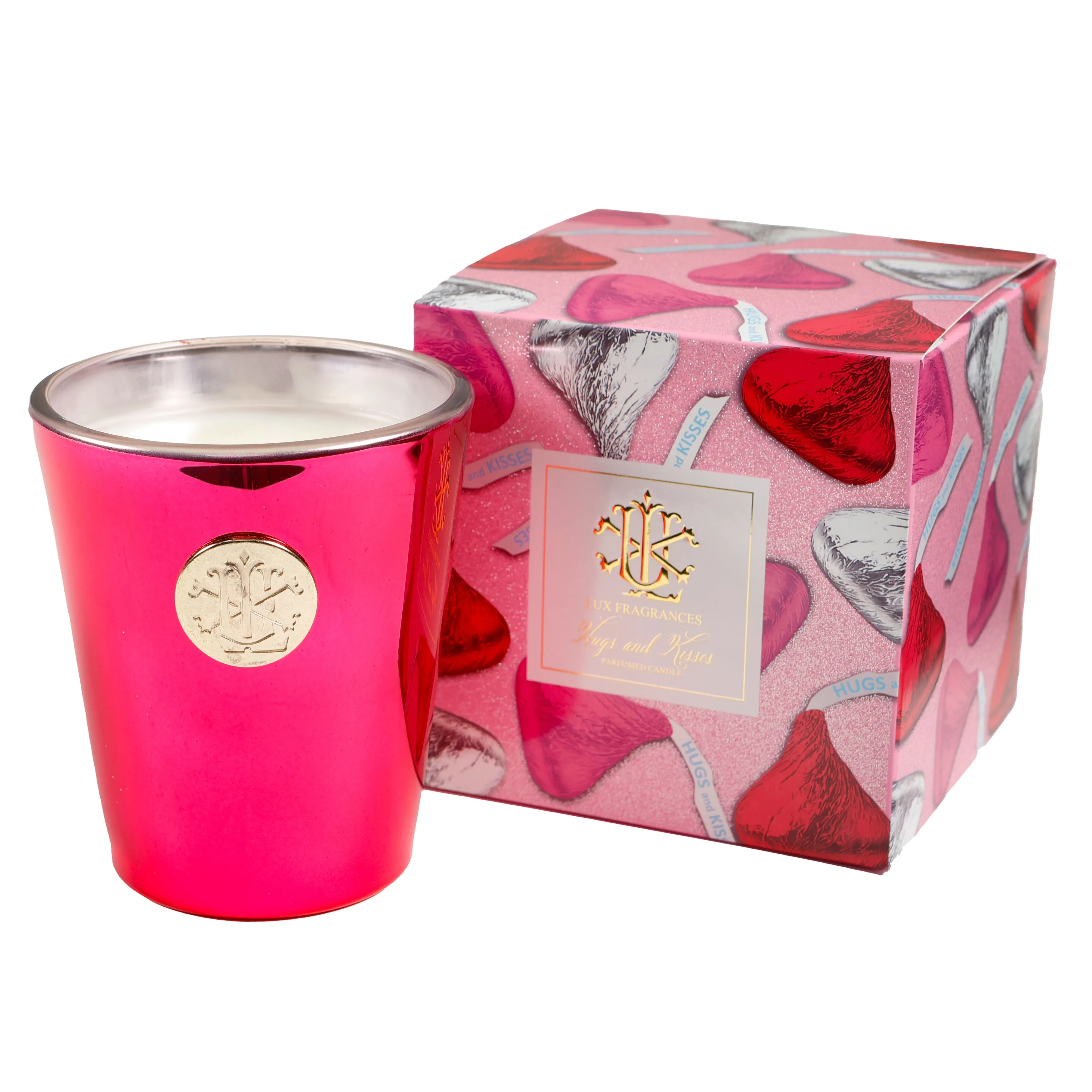 Hugs and Kisses 8 oz Designer Box Candle MIN 6