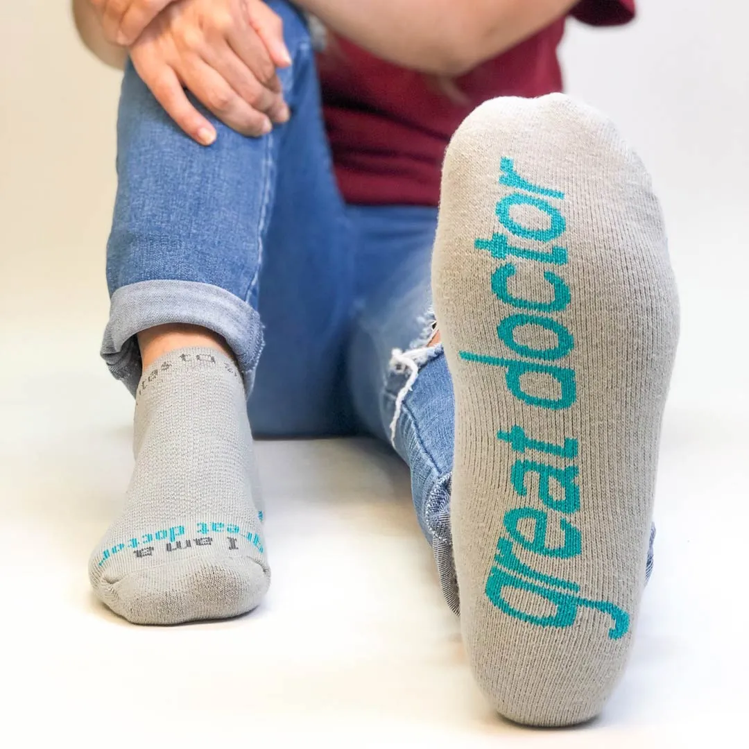 I am a great doctor™ grey low-cut socks