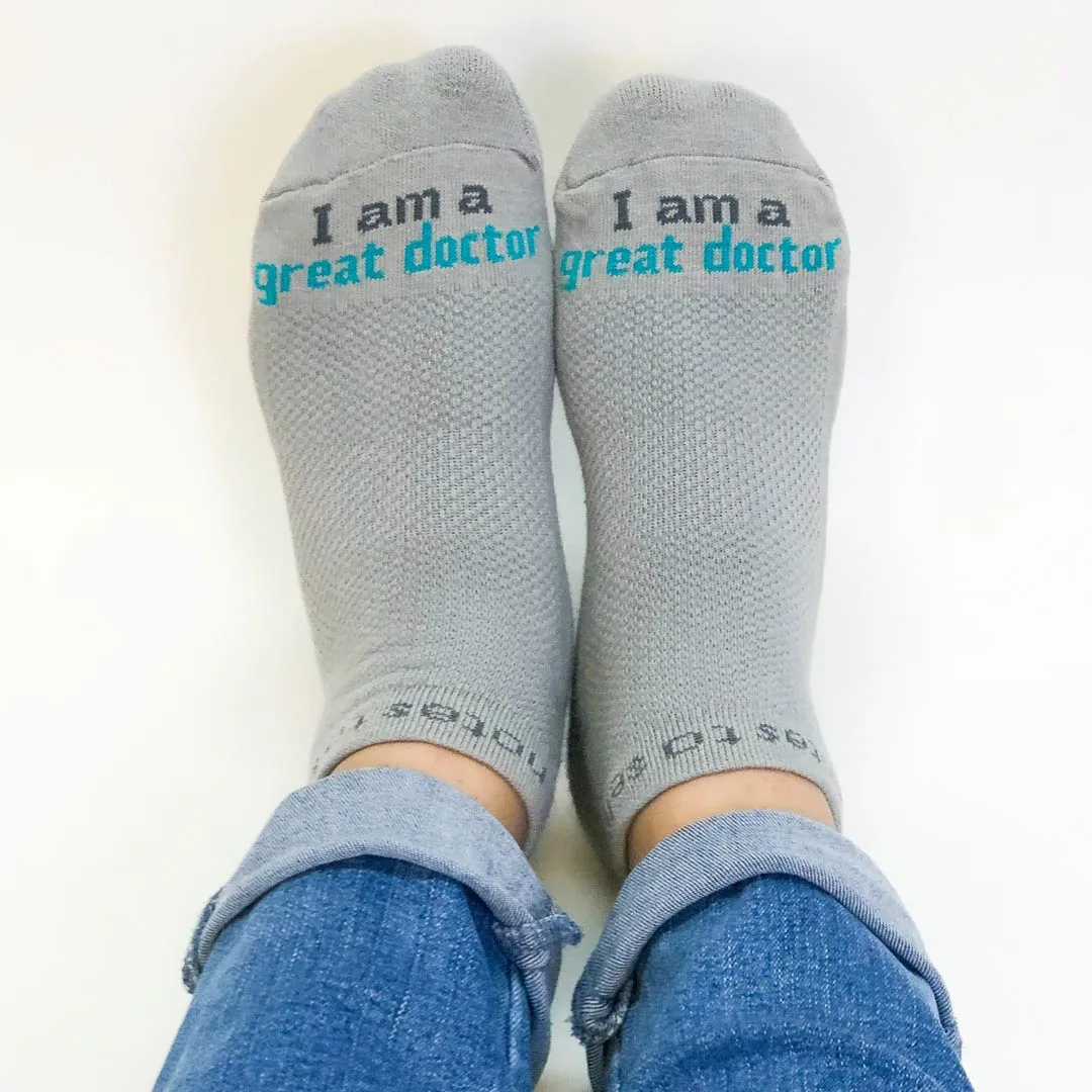 I am a great doctor™ grey low-cut socks