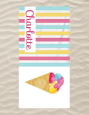 Ice Cream Cone Beach Towel