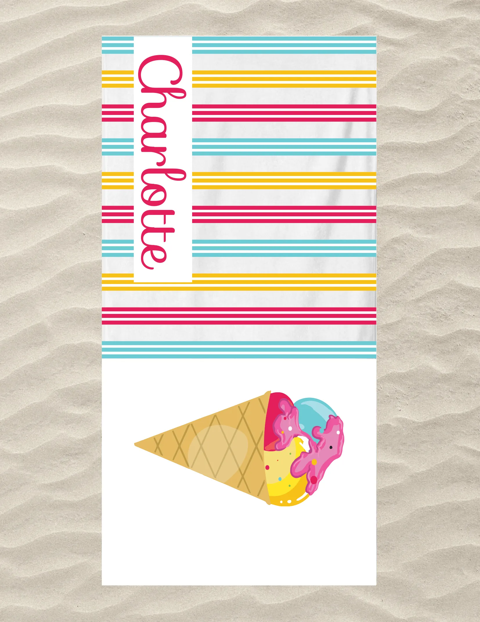 Ice Cream Cone Beach Towel