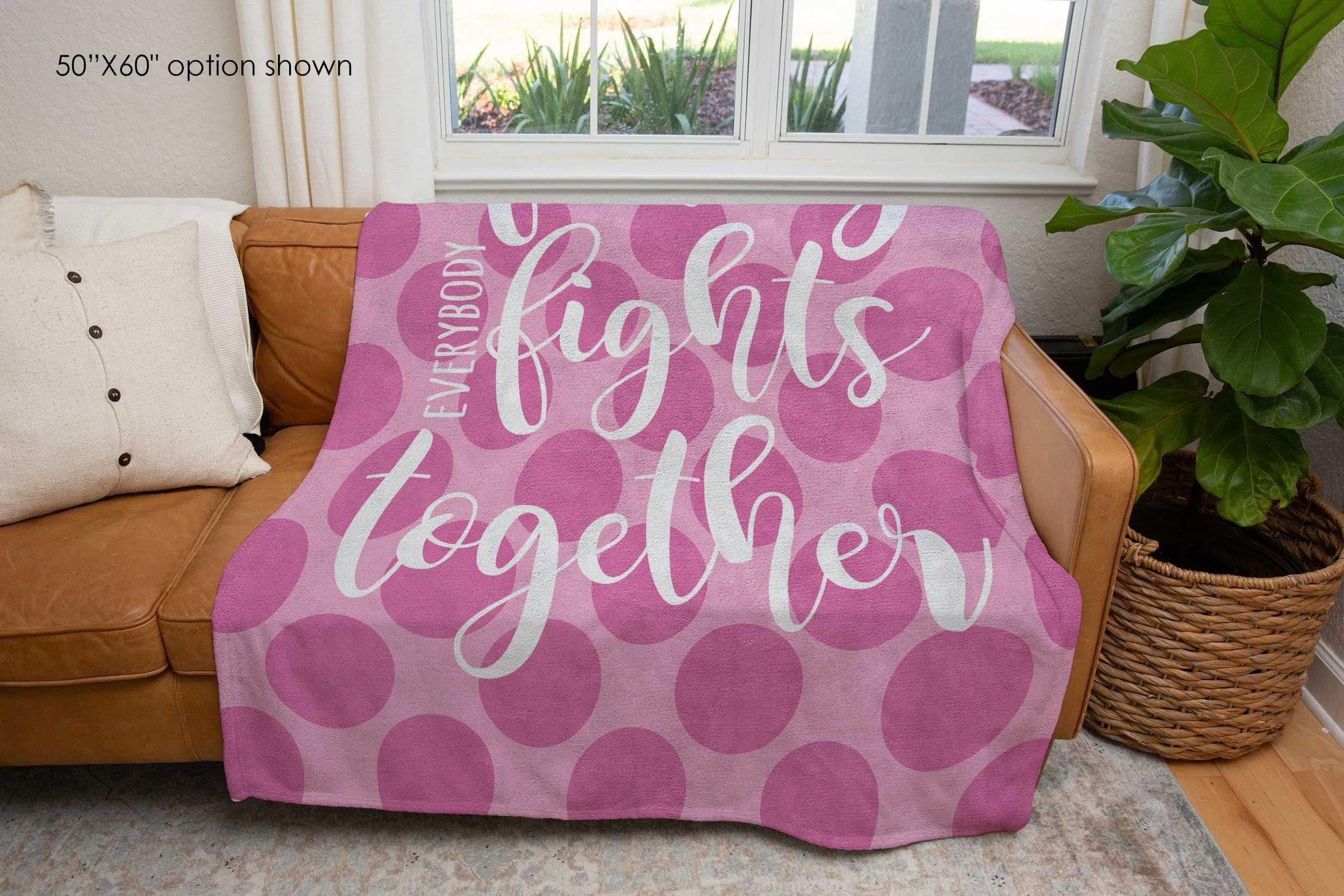 In This Family Everybody Fights Together Polka Dot Blanket