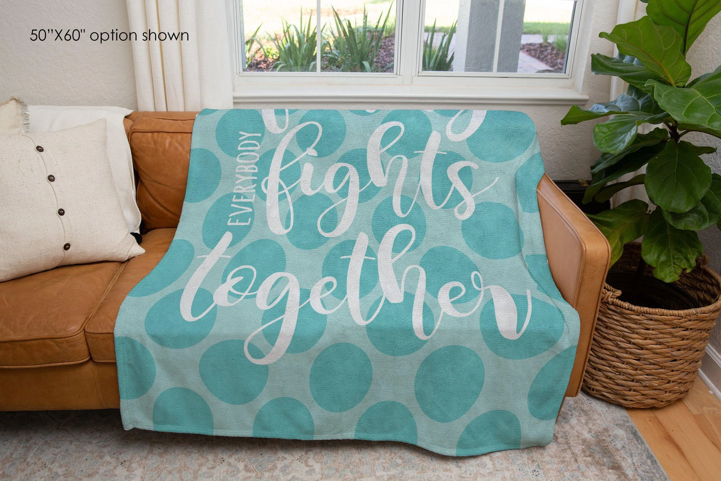 In This Family Everybody Fights Together Polka Dot Blanket