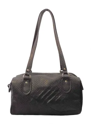 Italian Leather Handbag with Crocodile Detailing - On Sale