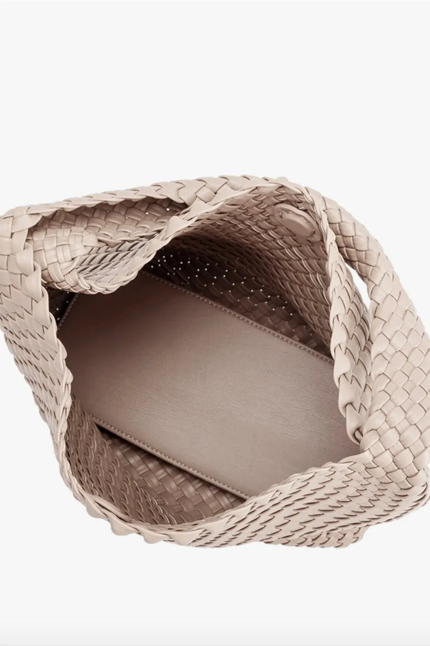 Ivory Woven Shoulder Tote