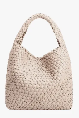 Ivory Woven Shoulder Tote