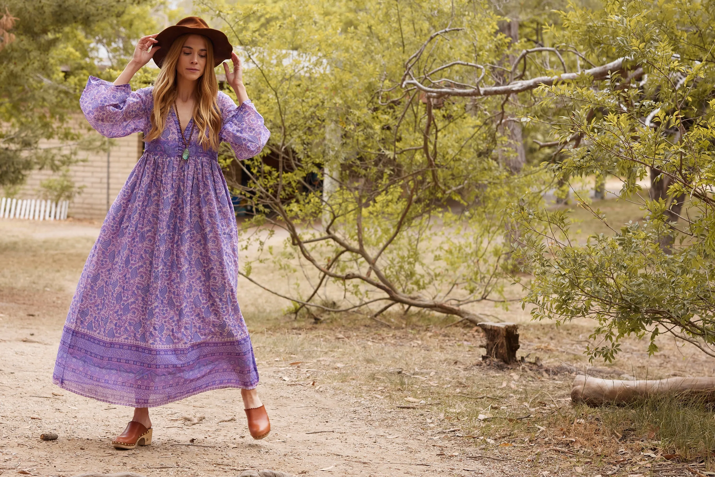 Jade Printed Maxi Dress Lavender