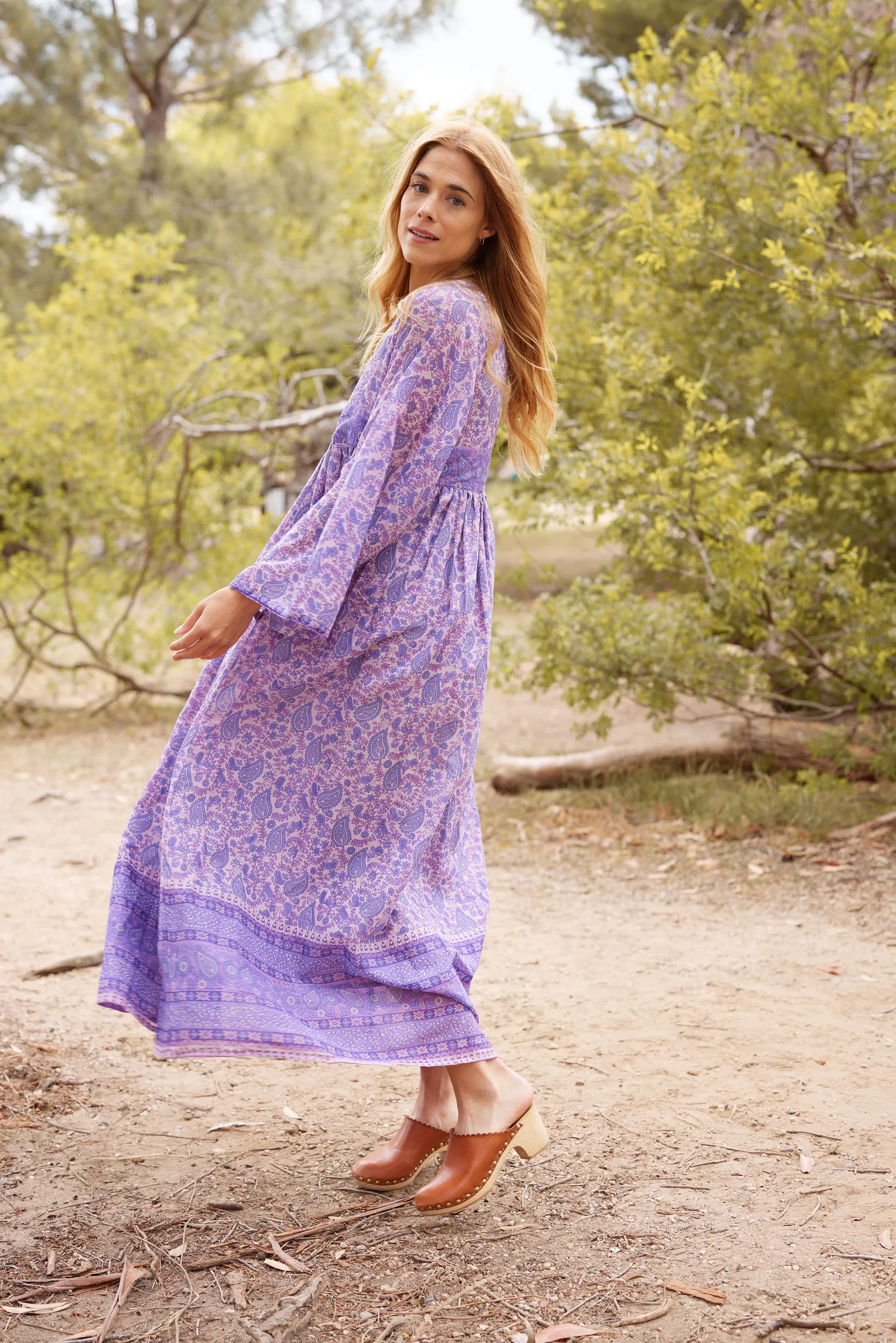 Jade Printed Maxi Dress Lavender