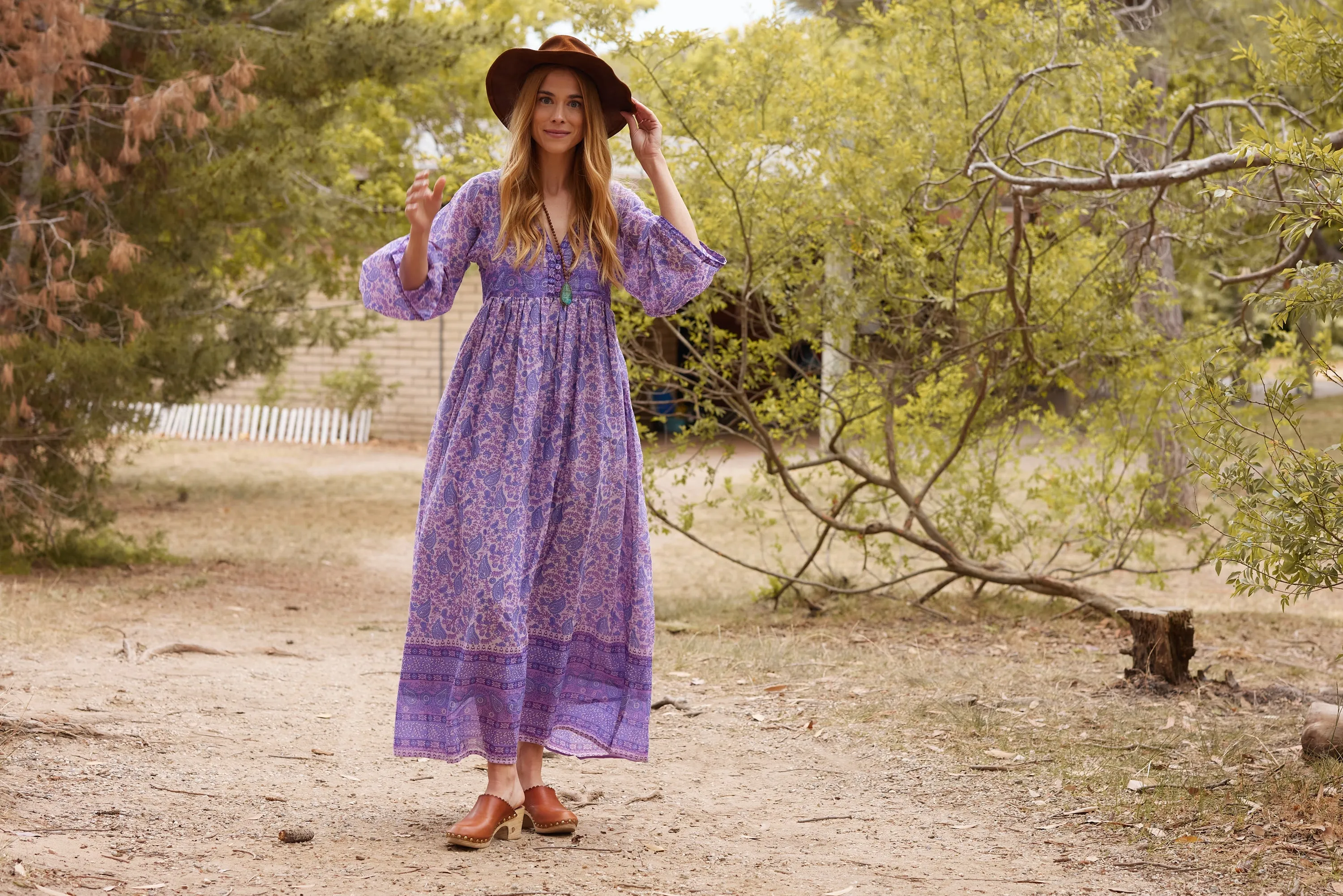 Jade Printed Maxi Dress Lavender