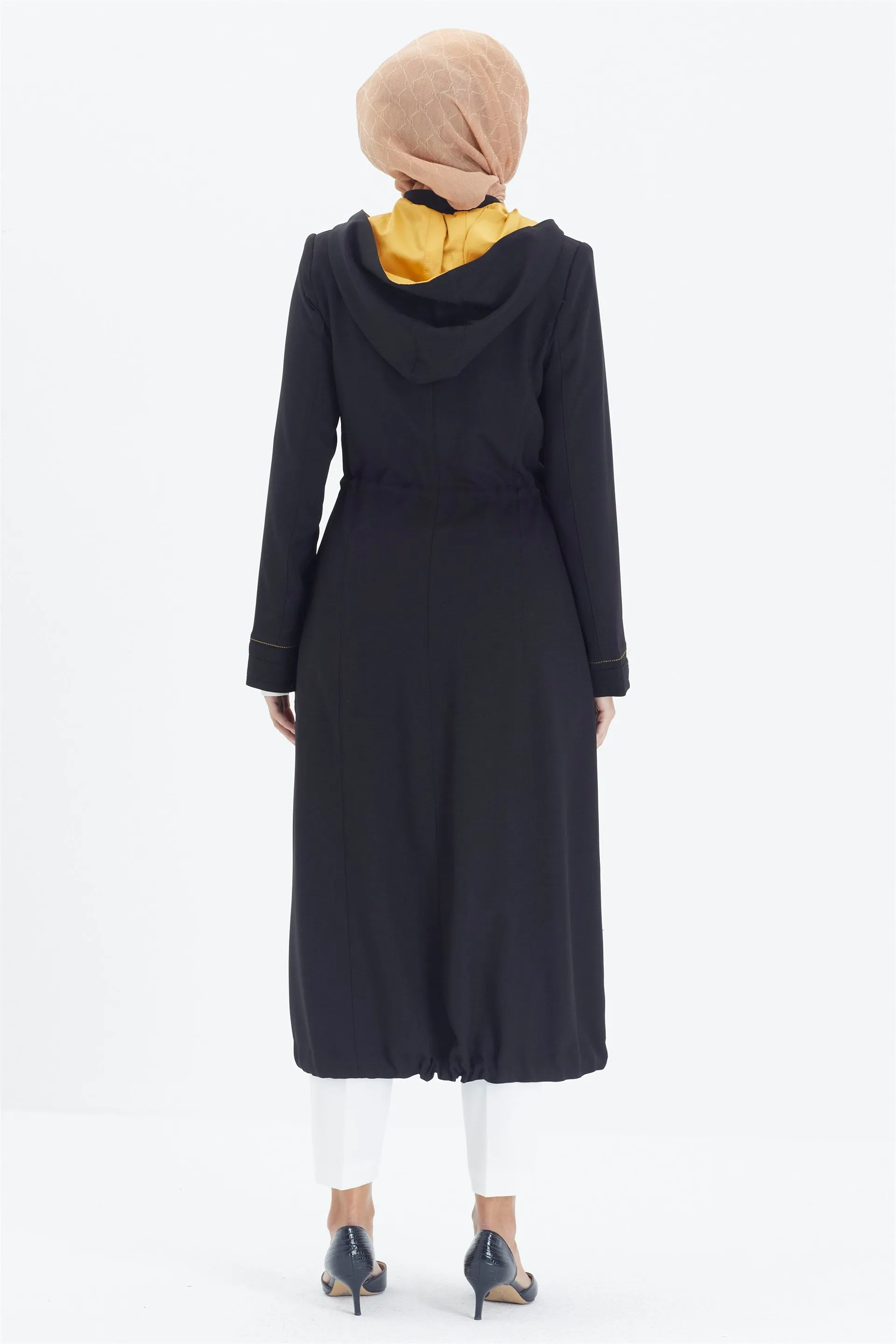 Jas met capuchon Zuhre premium damesjas | Zwart