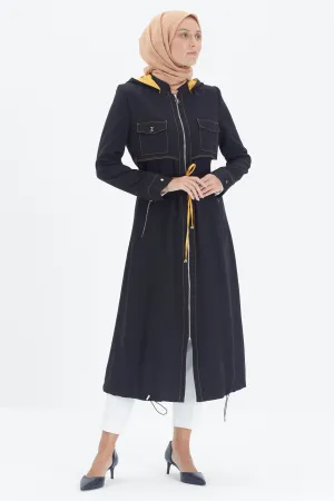 Jas met capuchon Zuhre premium damesjas | Zwart