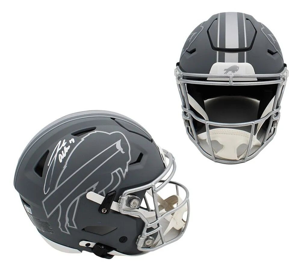 Josh Allen Signed Buffalo Bill Speed Flex Authentic Slate NFL Helmet
