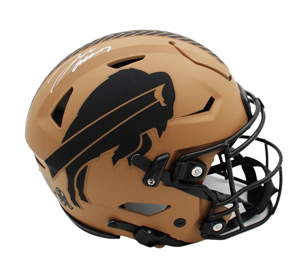 Josh Allen Signed Buffalo Bills Speed Flex Authentic Salute to Service 2 Helmet