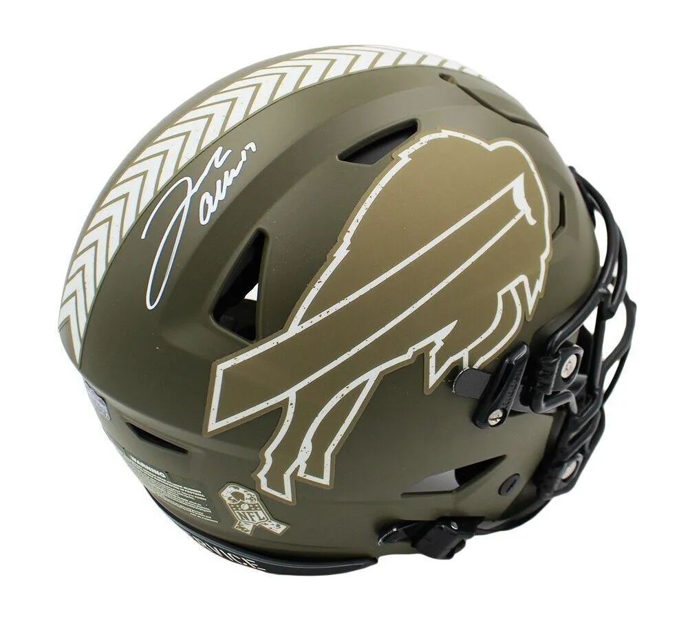 Josh Allen Signed Buffalo Bills Speed Flex Authentic Salute to Service Helmet