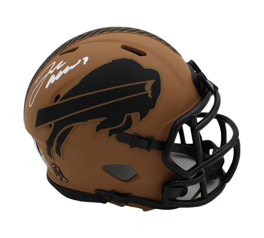 Josh Allen Signed Buffalo Bills Speed Salute To Service 2 NFL Mini Helmet