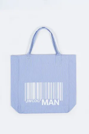 JUNYA WATANABE MAN BARCODE PRINT STRIPED TOTE