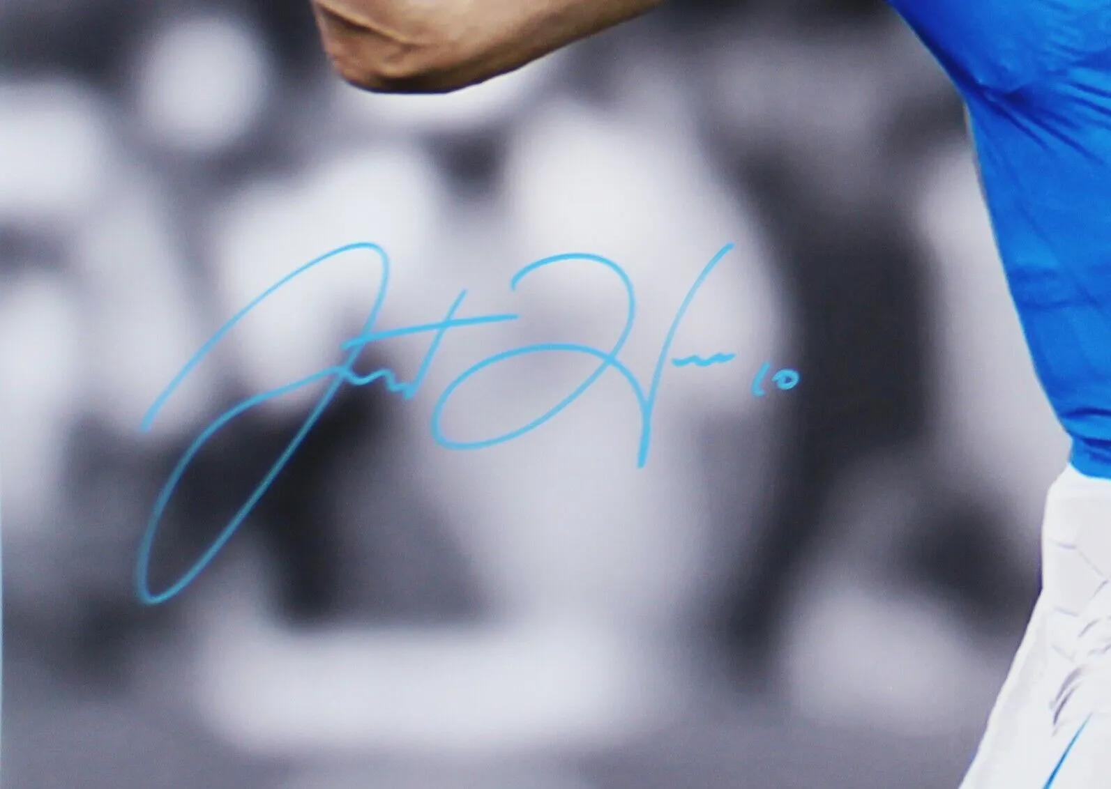 Justin Herbert Signed Los Angeles Chargers Unframed 16x20 NFL Photo -Blue Jersey