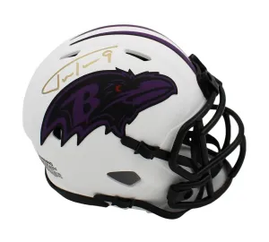 Justin Tucker Signed Baltimore Ravens Speed Lunar NFL Mini Helmet