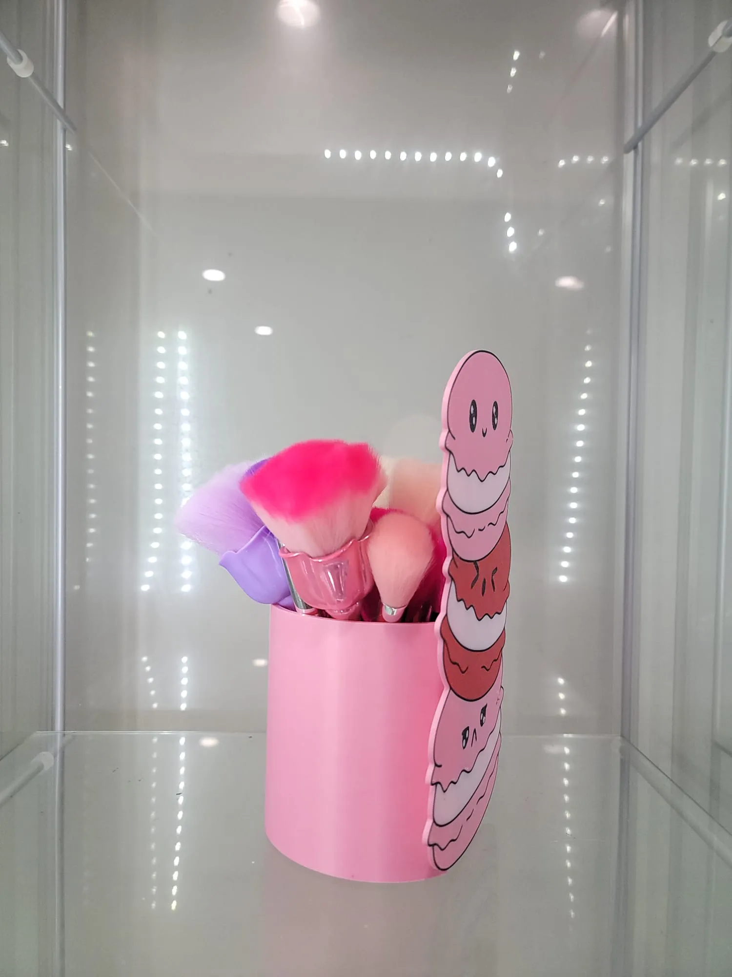 Kawaii Macaron Stack Vanity & Home Decor Makeup Organizer Brush Holder