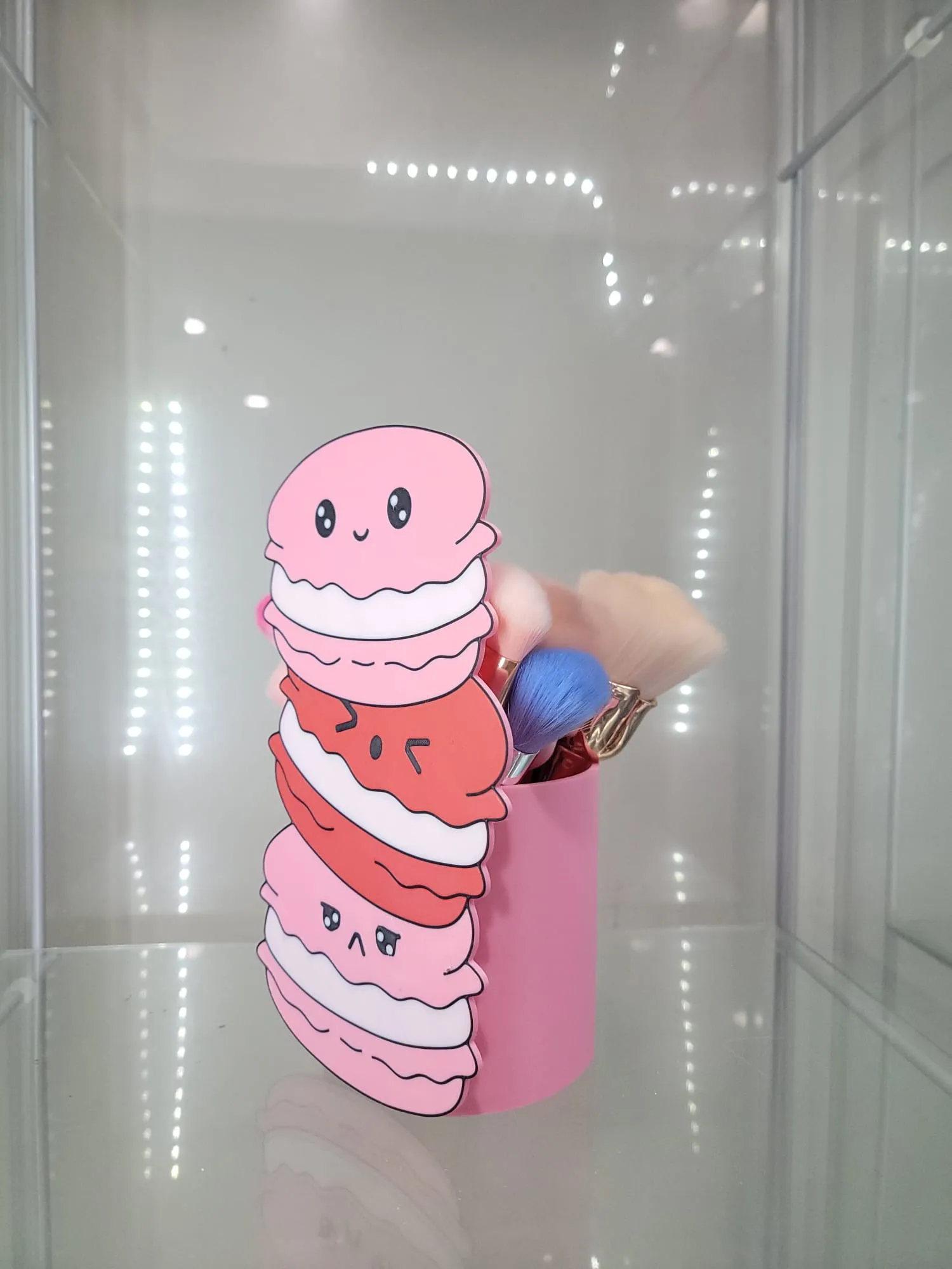 Kawaii Macaron Stack Vanity & Home Decor Makeup Organizer Brush Holder