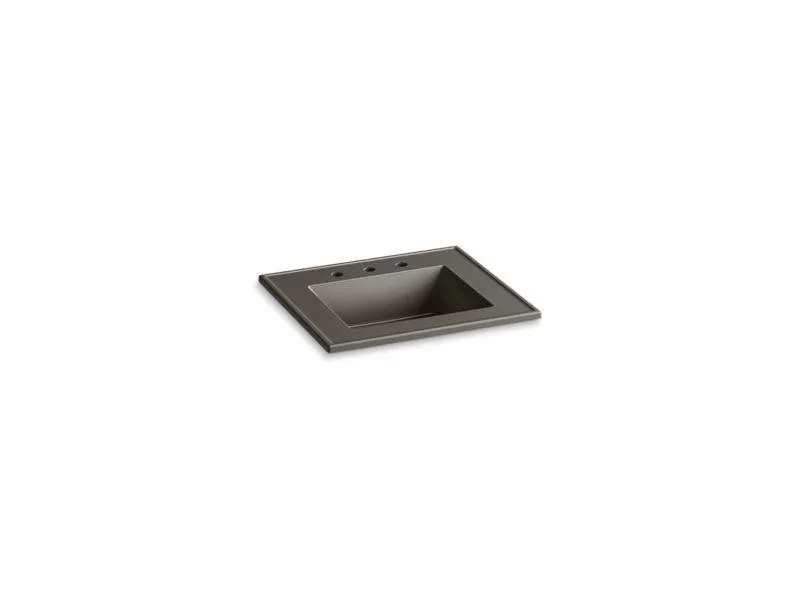 KOHLER K-2777-8-G81 Ceramic/Impressions 25" rectangular vanity-top bathroom sink with 8" widespread faucet holes