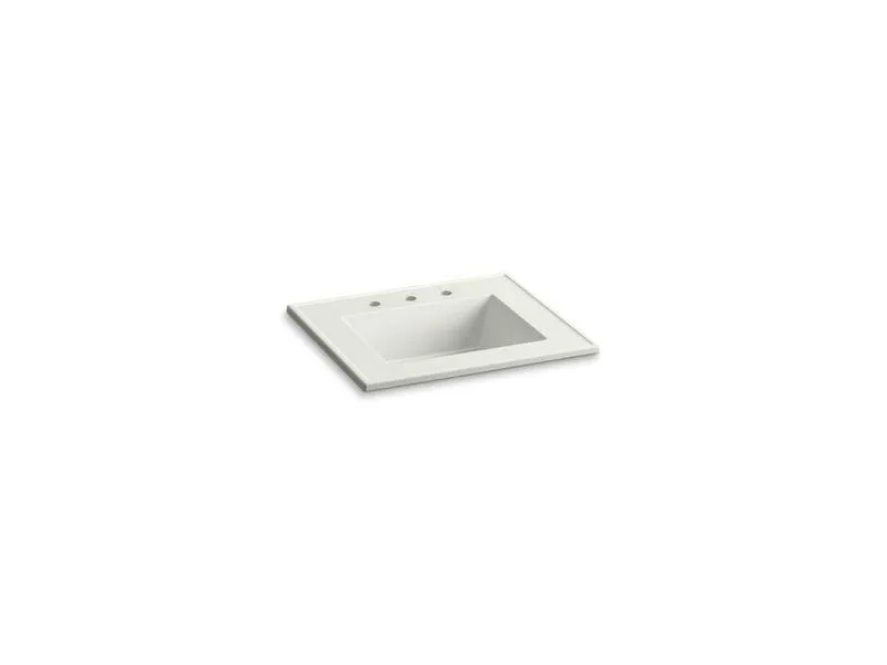 KOHLER K-2777-8-G81 Ceramic/Impressions 25" rectangular vanity-top bathroom sink with 8" widespread faucet holes