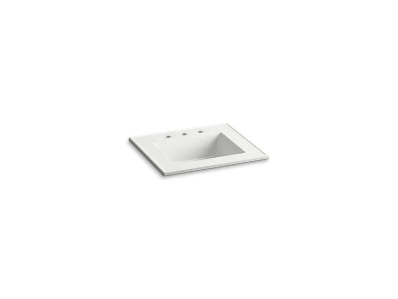 KOHLER K-2777-8-G81 Ceramic/Impressions 25" rectangular vanity-top bathroom sink with 8" widespread faucet holes