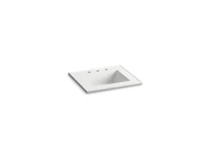 KOHLER K-2777-8-G81 Ceramic/Impressions 25" rectangular vanity-top bathroom sink with 8" widespread faucet holes