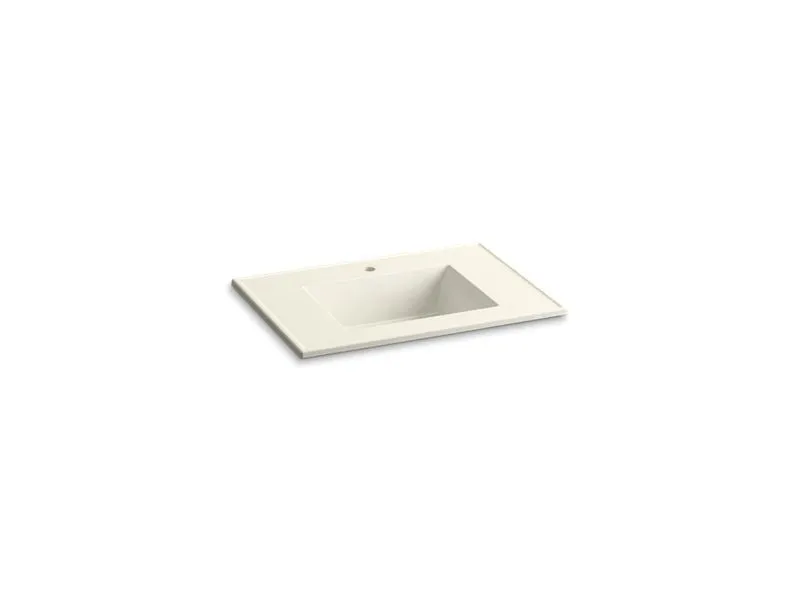 KOHLER K-2779-1 Ceramic/Impressions 31" rectangular vanity-top bathroom sink with single faucet hole