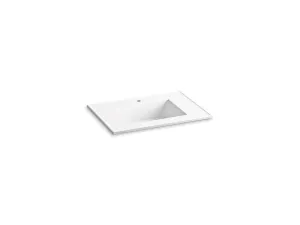 KOHLER K-2779-1 Ceramic/Impressions 31" rectangular vanity-top bathroom sink with single faucet hole