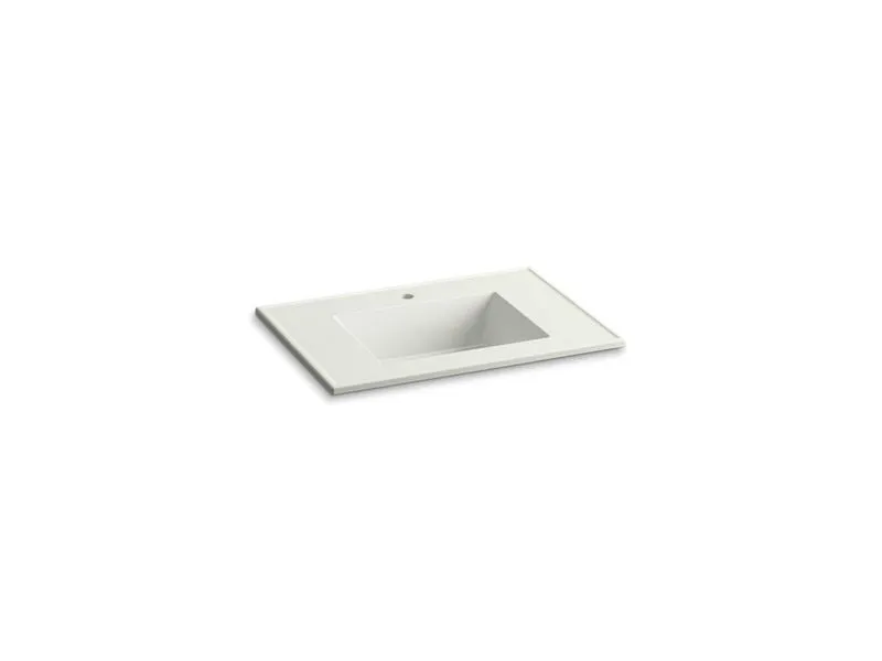KOHLER K-2779-1 Ceramic/Impressions 31" rectangular vanity-top bathroom sink with single faucet hole