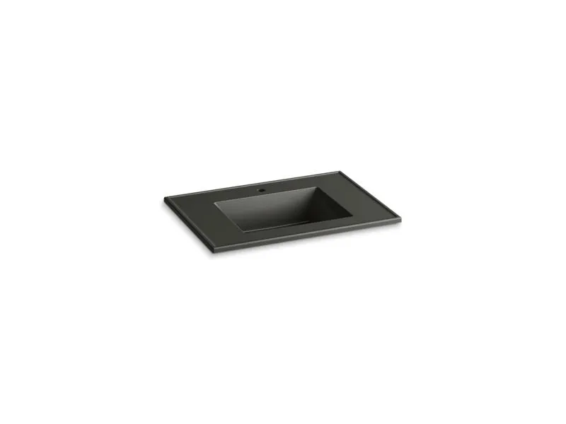 KOHLER K-2779-1 Ceramic/Impressions 31" rectangular vanity-top bathroom sink with single faucet hole