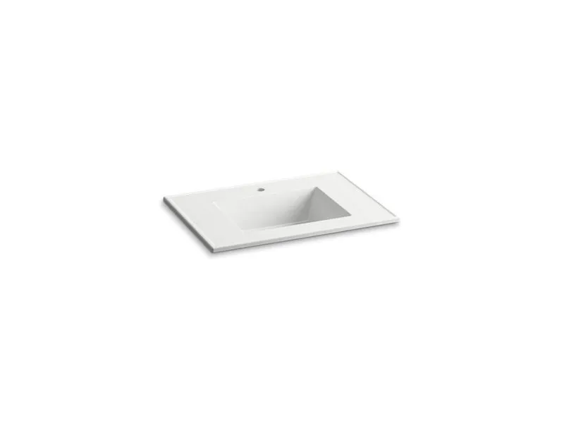 KOHLER K-2779-1 Ceramic/Impressions 31" rectangular vanity-top bathroom sink with single faucet hole