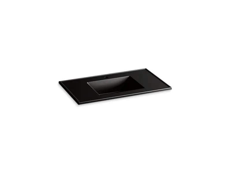 KOHLER K-2781-1 Ceramic/Impressions 37" rectangular vanity-top bathroom sink with single faucet hole