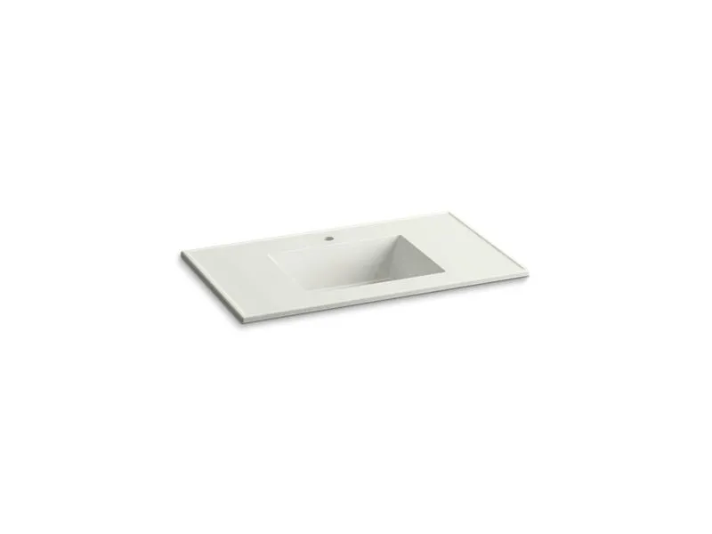 KOHLER K-2781-1 Ceramic/Impressions 37" rectangular vanity-top bathroom sink with single faucet hole