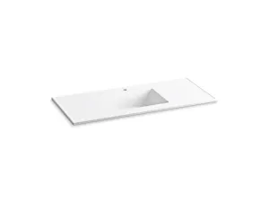 KOHLER K-2783-1 Ceramic/Impressions 49" rectangular vanity-top bathroom sink with single faucet hole