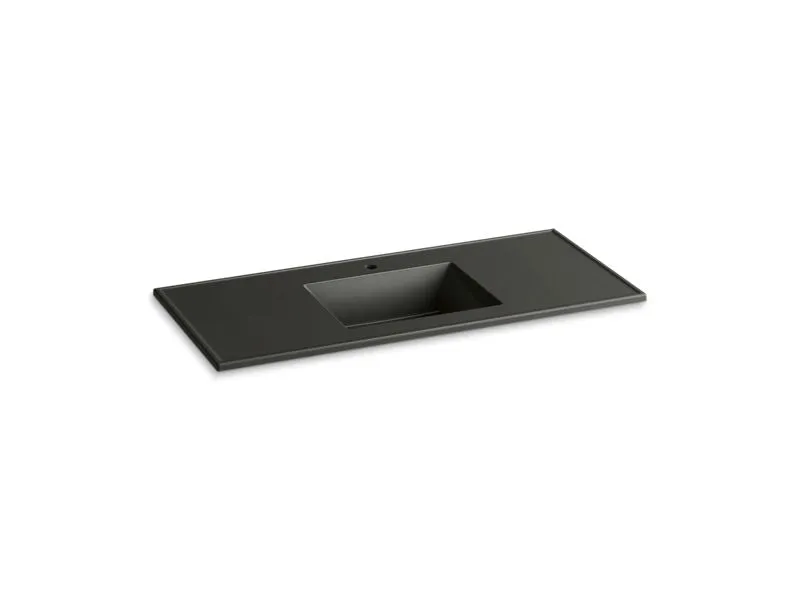 KOHLER K-2783-1 Ceramic/Impressions 49" rectangular vanity-top bathroom sink with single faucet hole