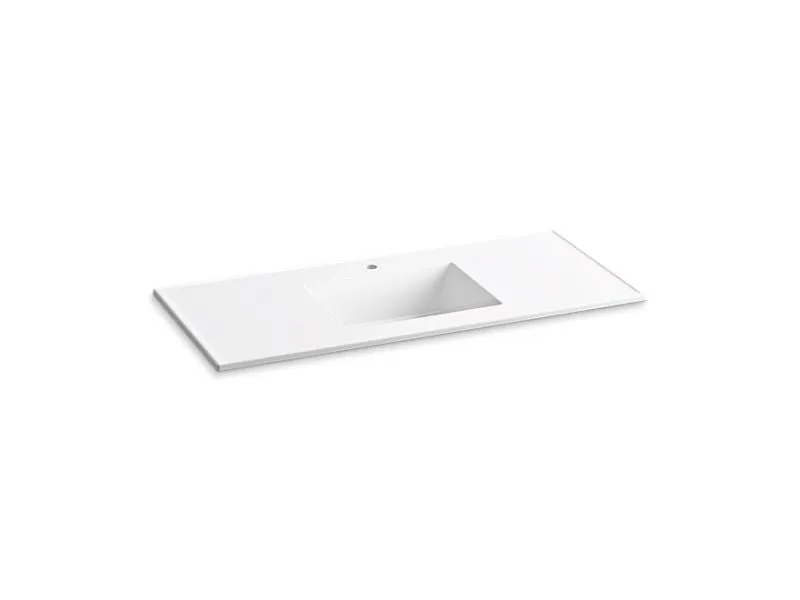 KOHLER K-2783-1 Ceramic/Impressions 49" rectangular vanity-top bathroom sink with single faucet hole