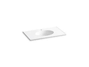 KOHLER K-2798-1 Ceramic/Impressions 37" oval vanity-top bathroom sink with single faucet hole