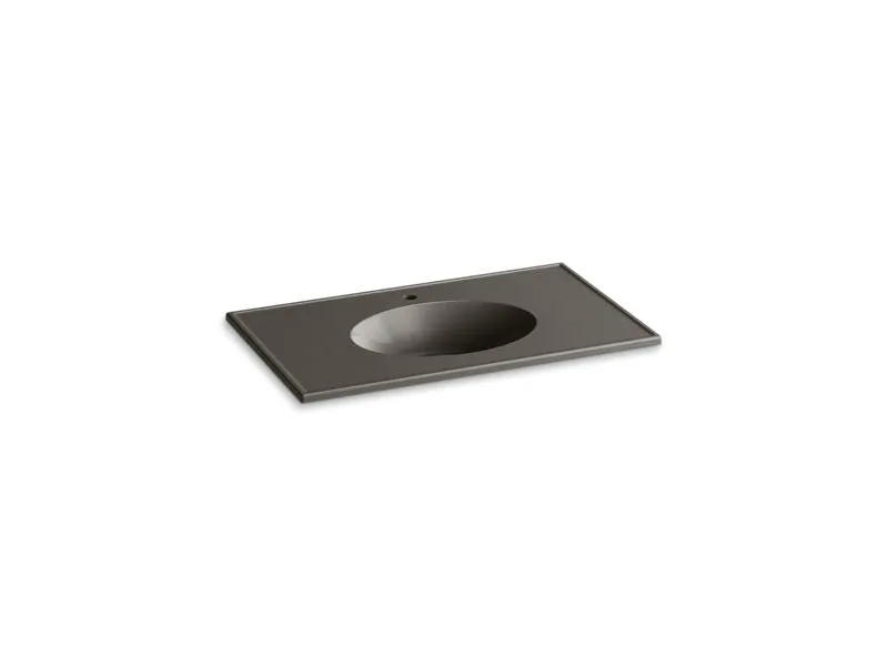 KOHLER K-2798-1 Ceramic/Impressions 37" oval vanity-top bathroom sink with single faucet hole