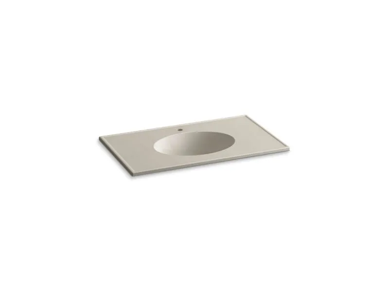 KOHLER K-2798-1 Ceramic/Impressions 37" oval vanity-top bathroom sink with single faucet hole