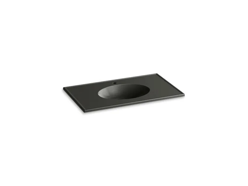 KOHLER K-2798-1 Ceramic/Impressions 37" oval vanity-top bathroom sink with single faucet hole