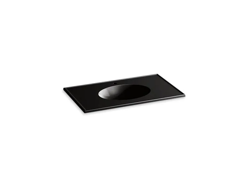KOHLER K-2798-1 Ceramic/Impressions 37" oval vanity-top bathroom sink with single faucet hole