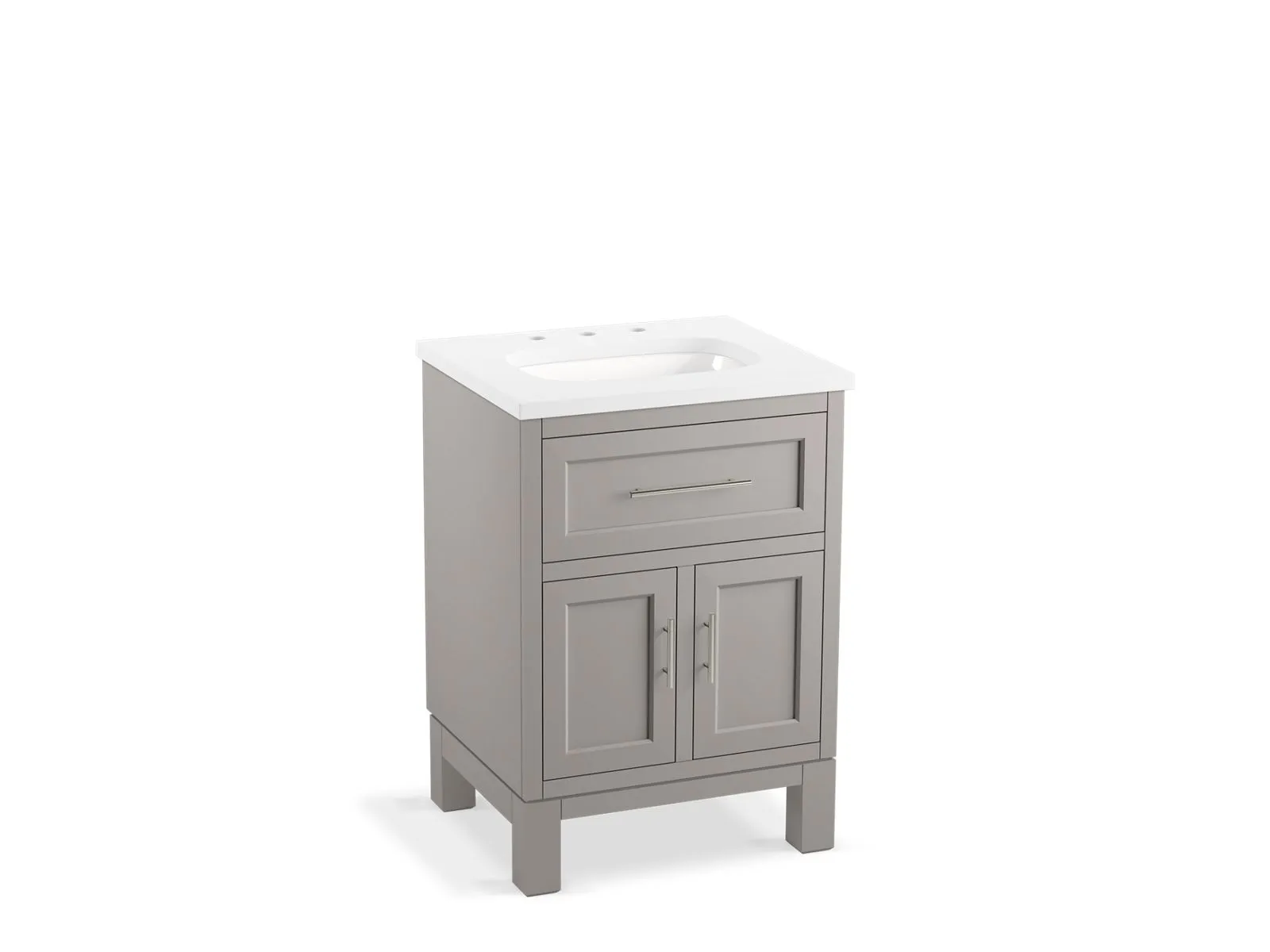 KOHLER K-28379-ASB Quo 24" bathroom vanity cabinet with sink and quartz top