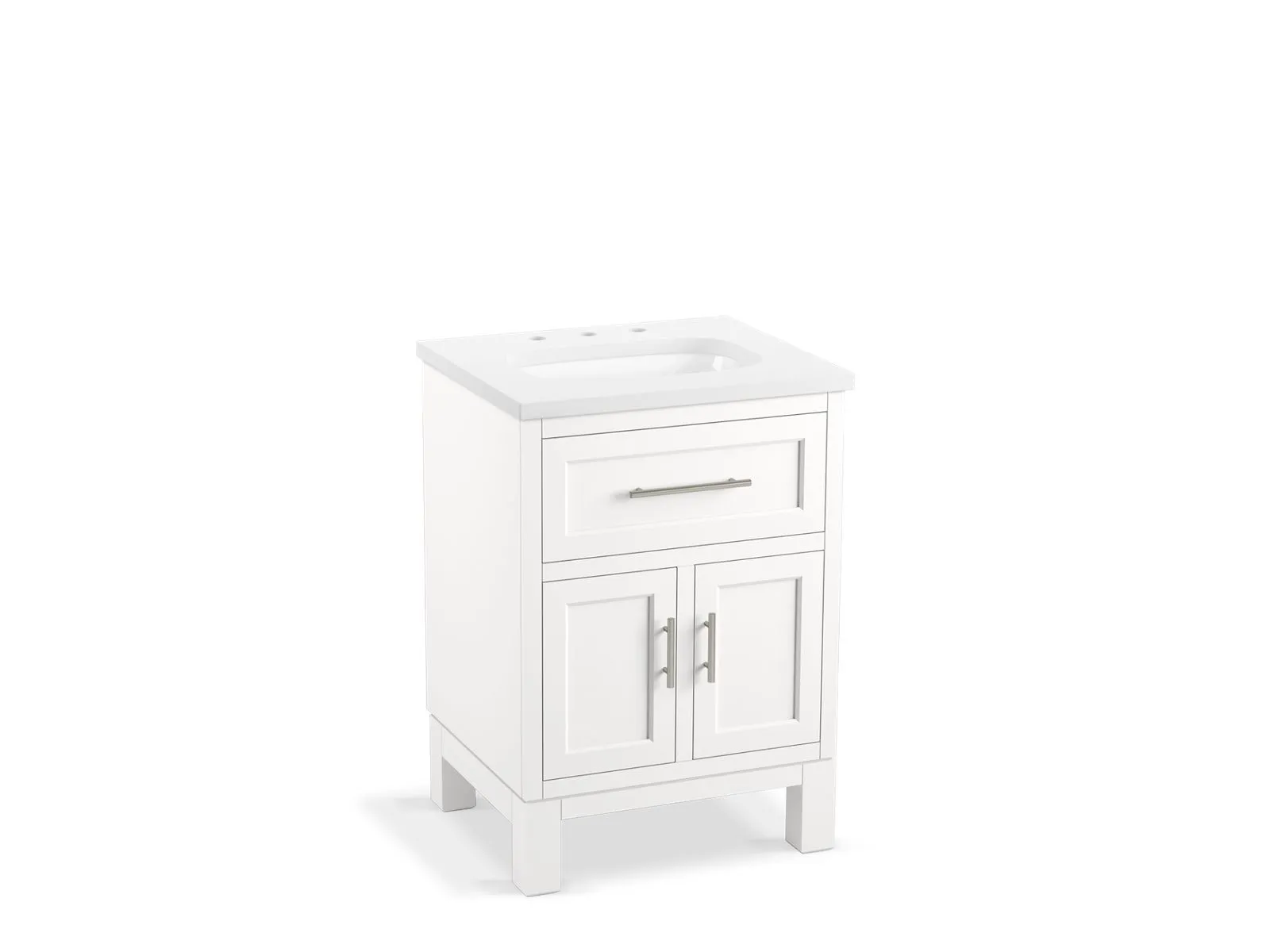 KOHLER K-28379-ASB Quo 24" bathroom vanity cabinet with sink and quartz top